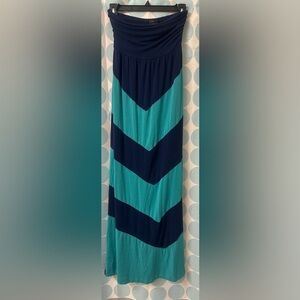 Design history long maxi dress, blue/teal, Size Small